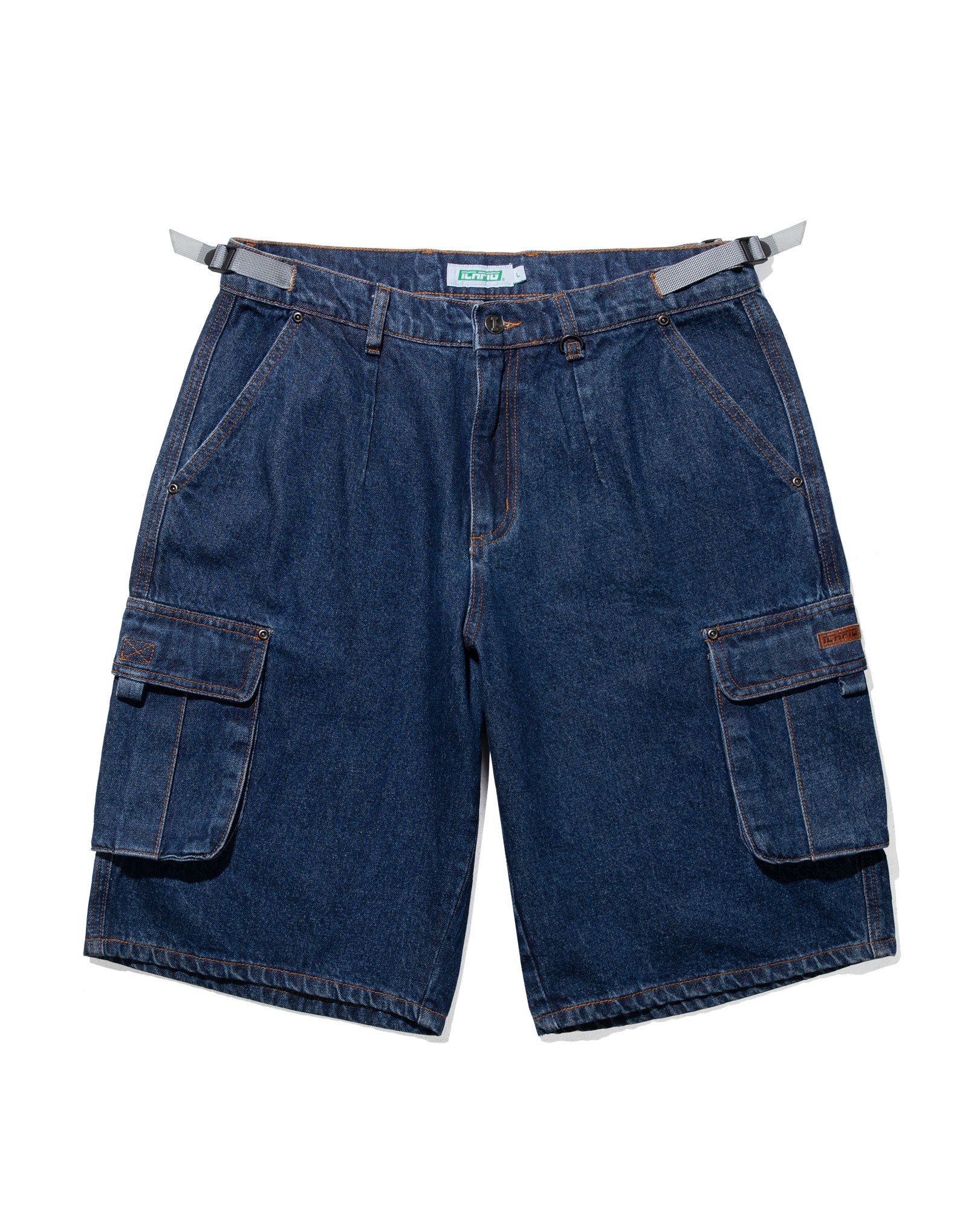 Denim Cargo Shorts Washed Indigo1