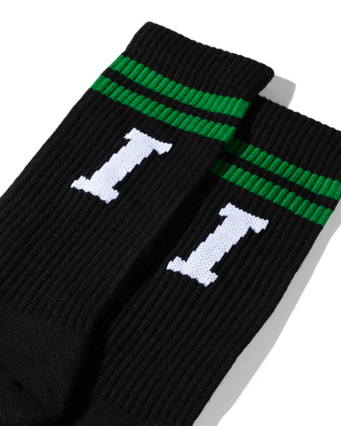 Icon Stripe Calf Socks - Black / OG Green