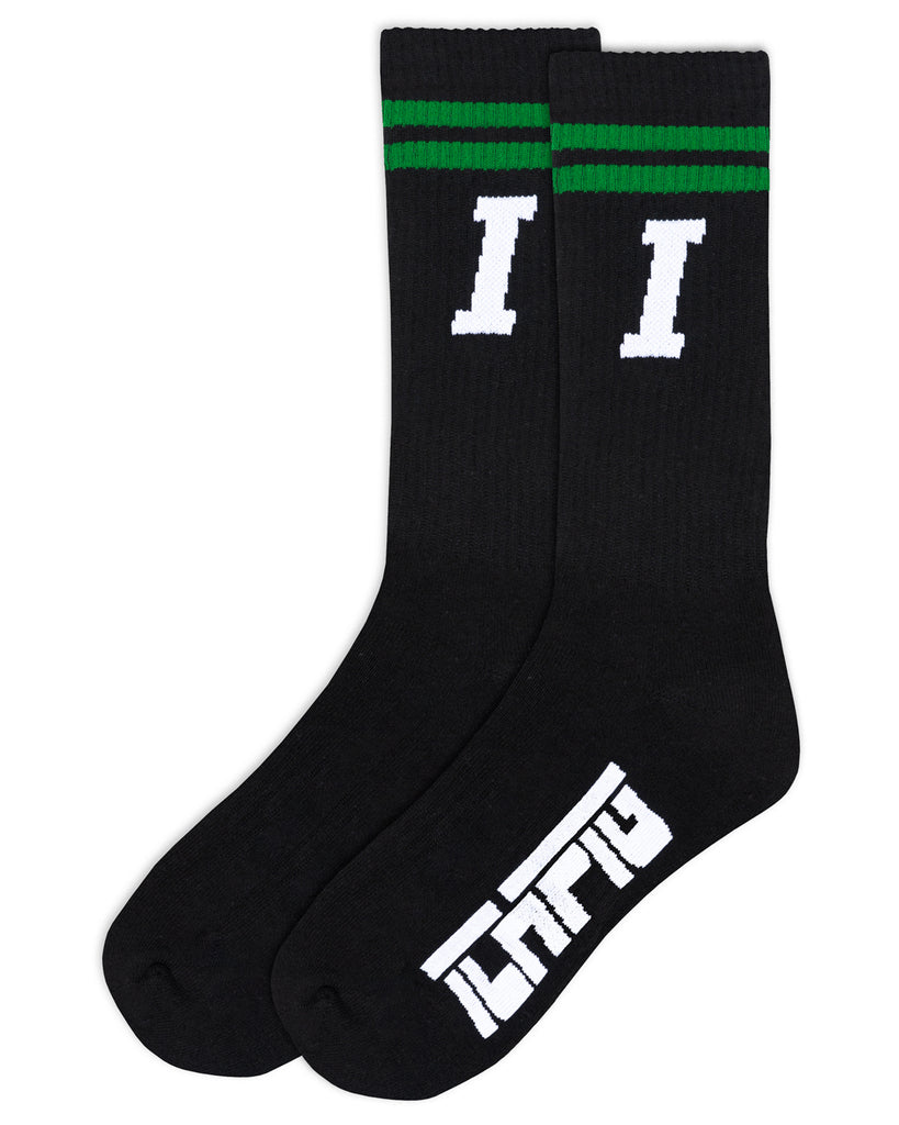 Icon Stripe Calf Socks - Black / OG Green