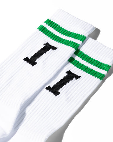Icon Stripe Calf Socks - White / OG Green