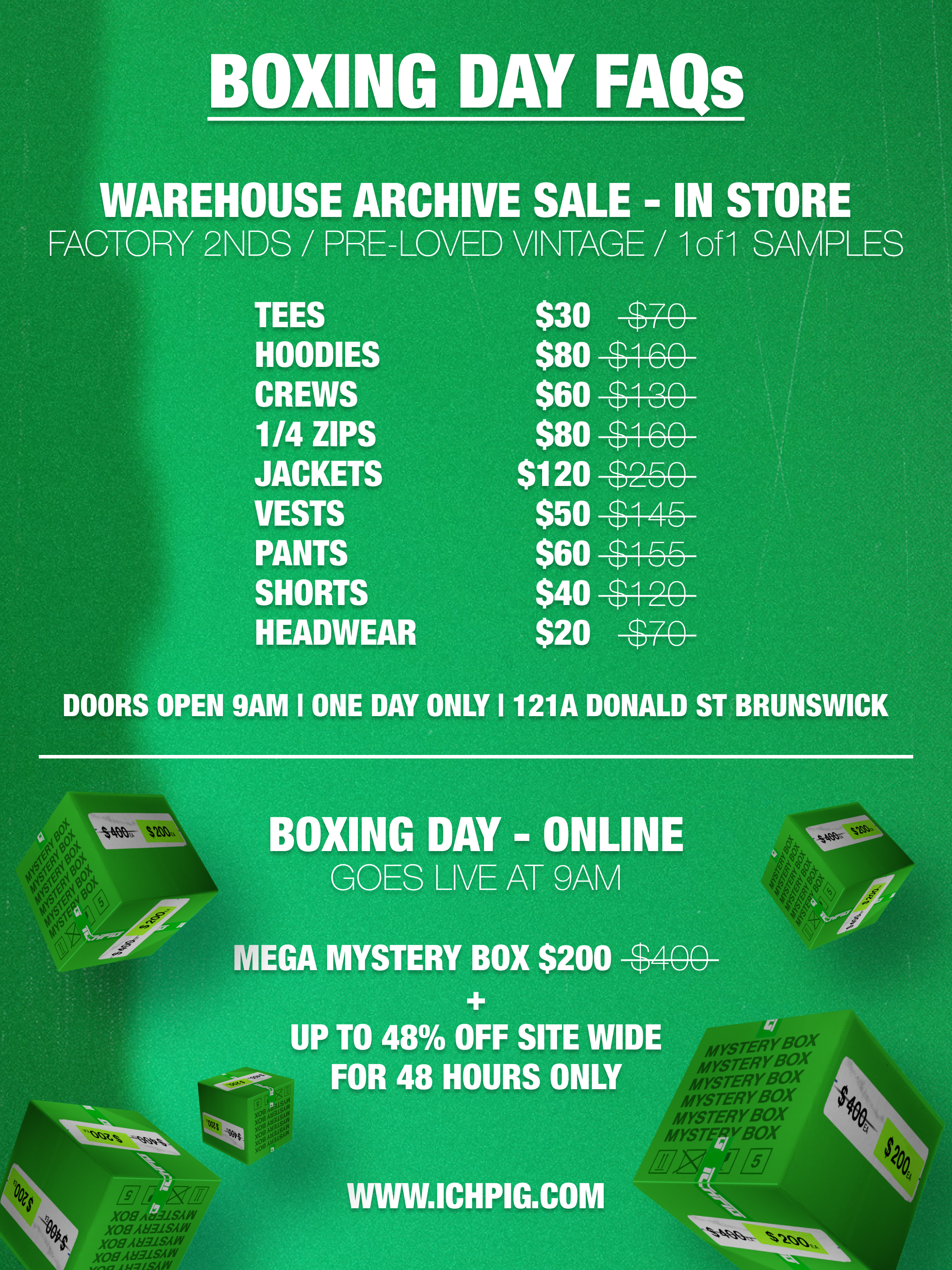 BOXING DAY 2025 FAQs