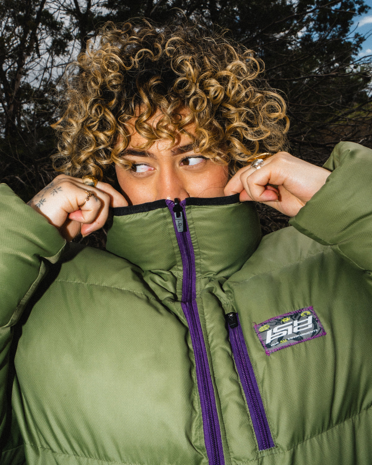 Odyssey Reversible Puffer Jacket - Olive / Grape