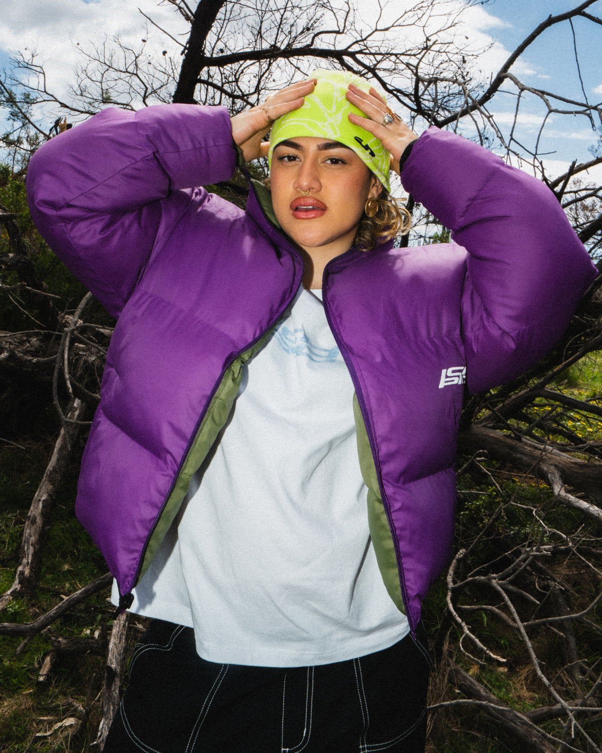 Odyssey Reversible Puffer Jacket - Olive / Grape