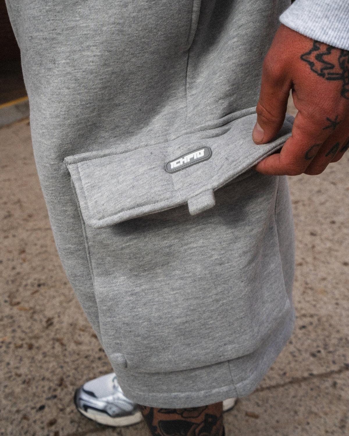 Fleece Cargo Shorts - Grey Marle