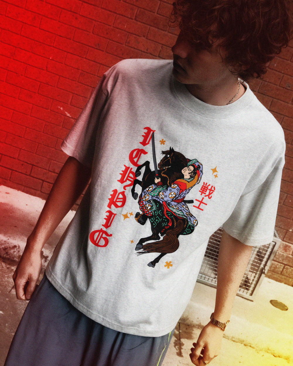 Warrior Tee - White Marle