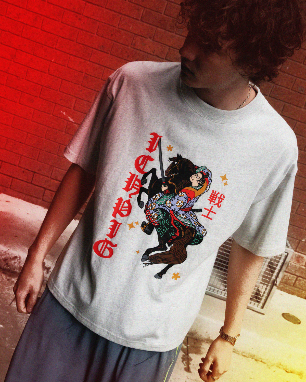 Warrior Tee - White Marle