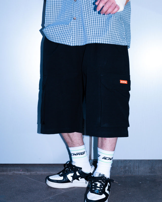 Ripstop Cargo Shorts - Black