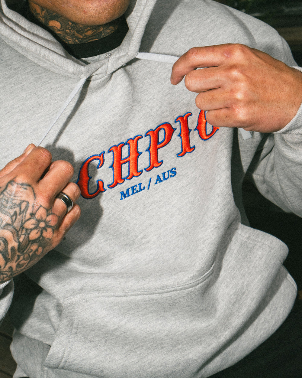 Players Pullcord Hood - Grey Marle