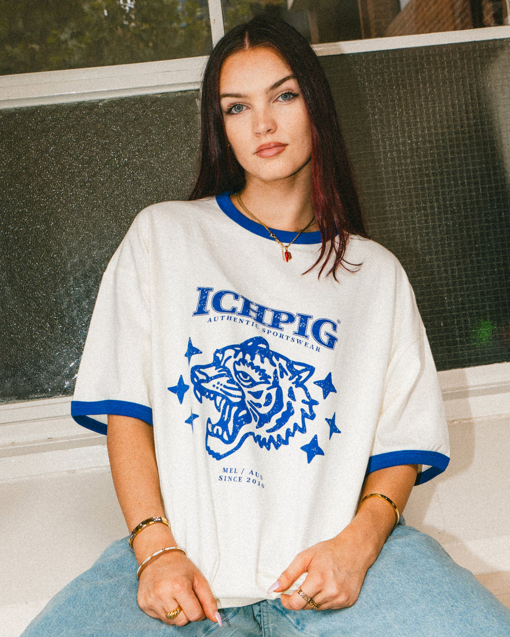 Wildcat Ringer Tee - Natural