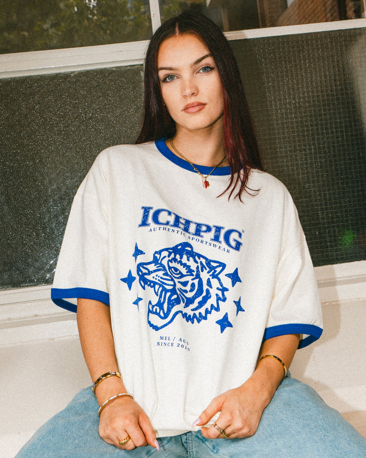 Wildcat Ringer Tee - Natural
