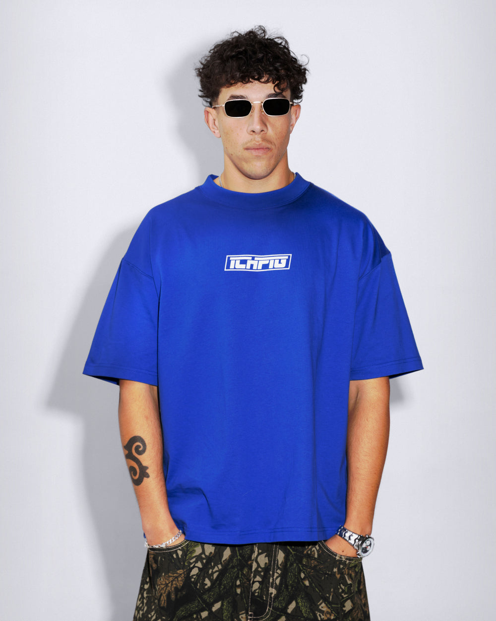 Strike Logo Tee - Royal / White