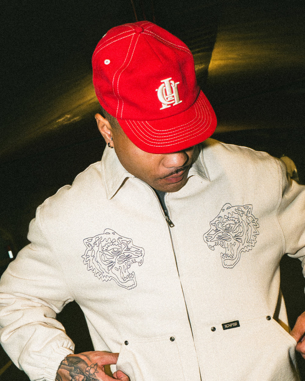 Monogram Ball Cap - Cherry
