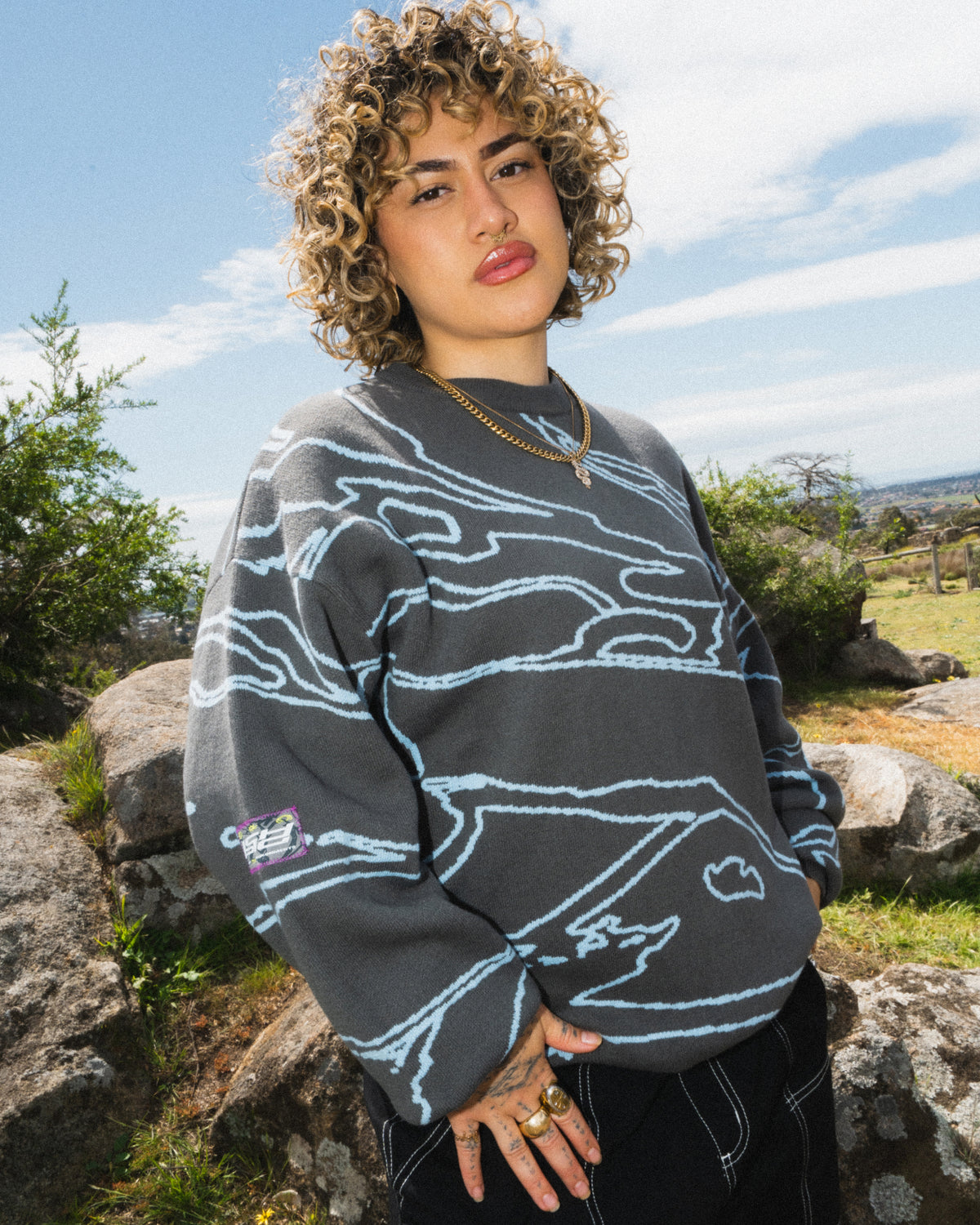 Odyssey Knitted Crew - Charcoal