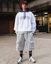Stadium Hooded Crew - White Marle