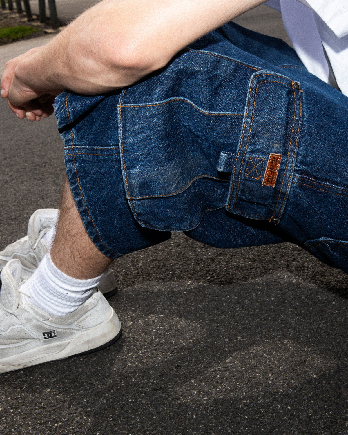 Denim Cargo Shorts - Washed Indigo