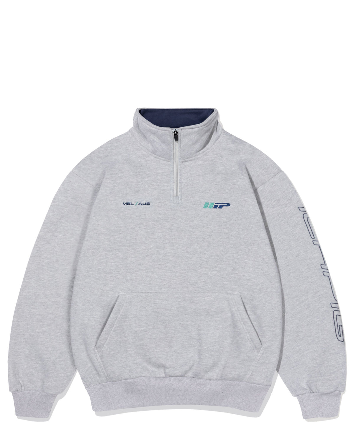 Emblem 1/4 Zip - Grey Marle