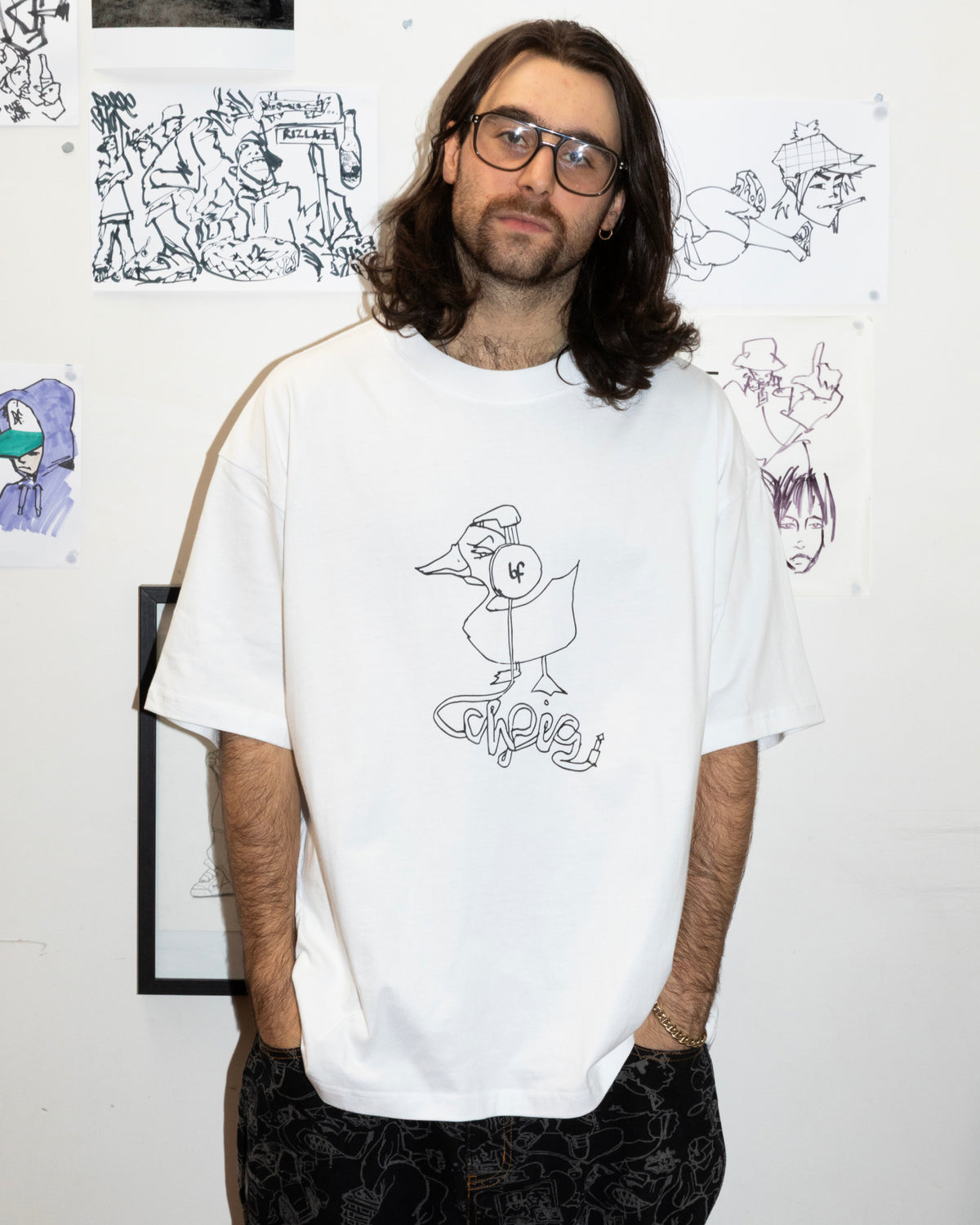 Sketchy Duck Tee - White