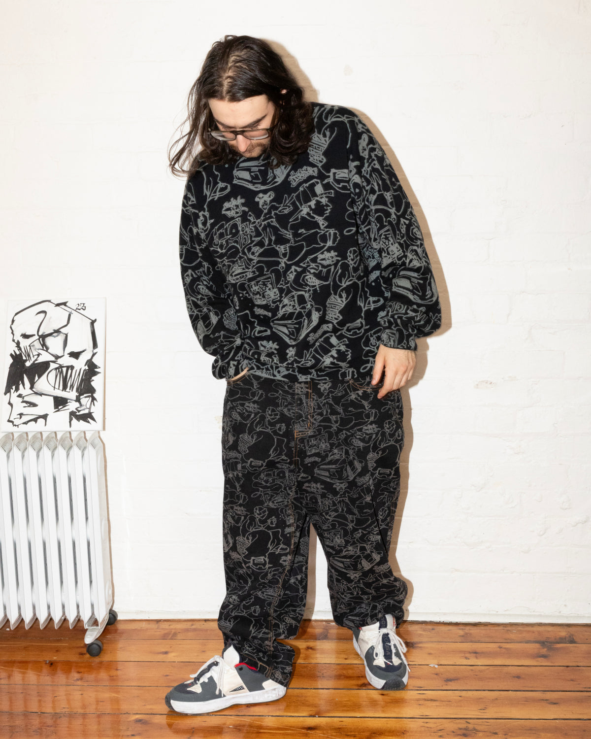 Sketchy Denim Jeans - Overdye Black