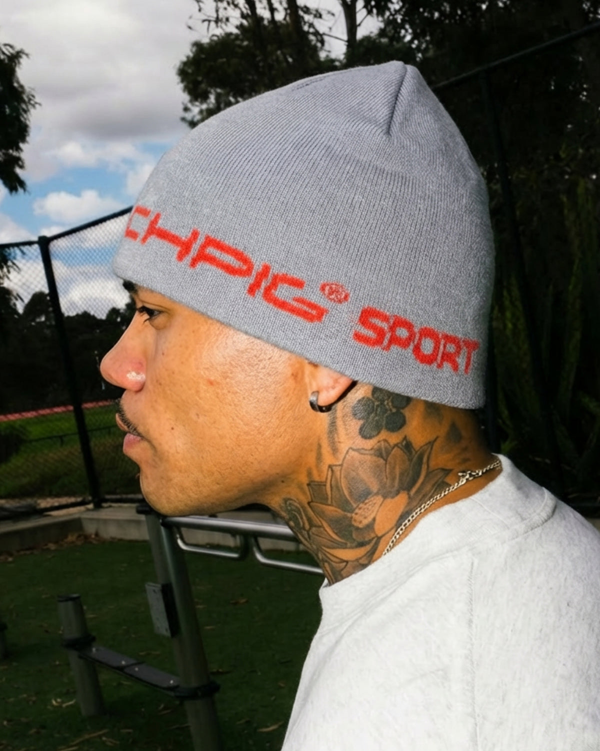 Sports Reversible Skull Beanie - Light Grey / Dark Teal