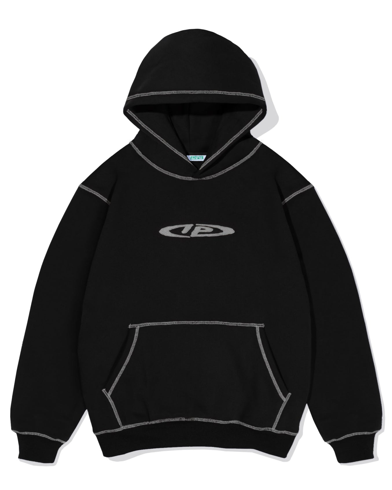 Splatter Zip-Up Hood - Black