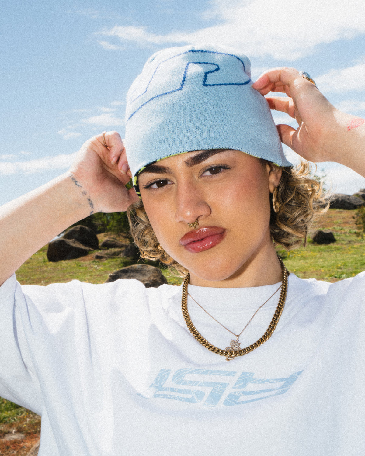 Pulse Reversible Skully - Sky / Black