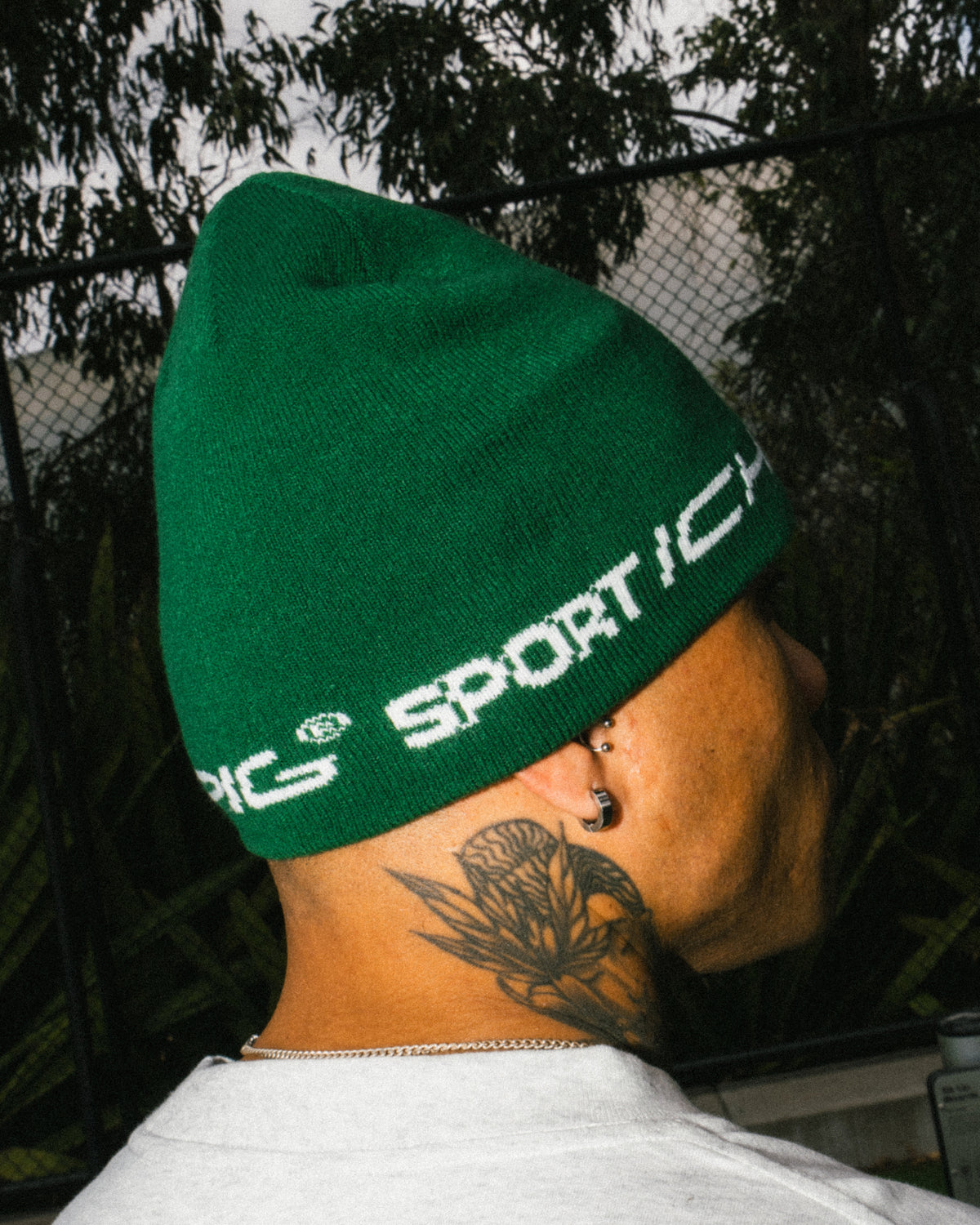 Sports Reversible Skull Beanie - Light Grey / Dark Teal
