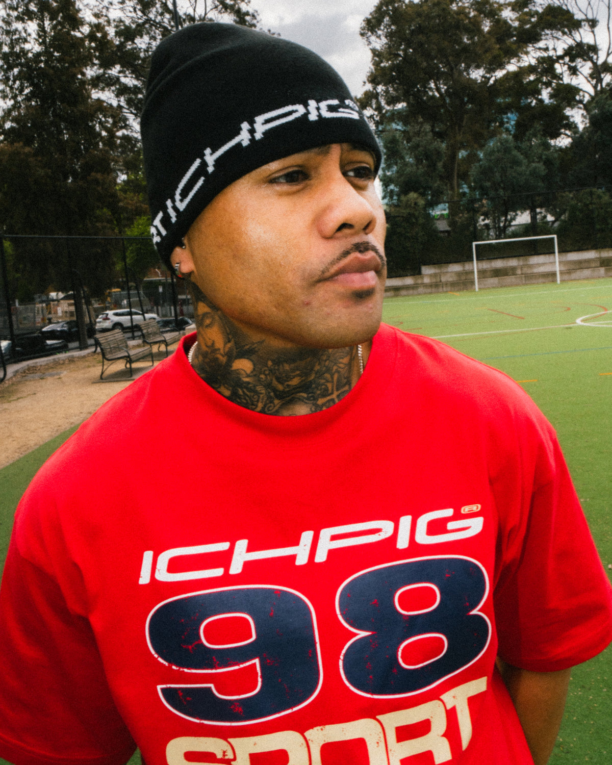 Sports Reversible Skull Beanie - Camel / Black