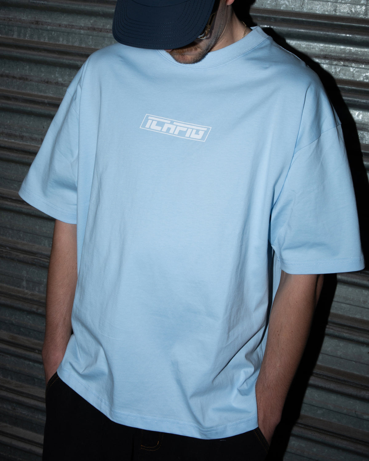 Strike Logo Tee - Sky / White