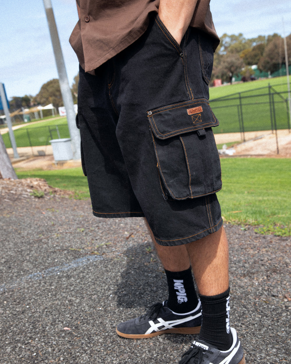 Denim Cargo Shorts - Black Overdye