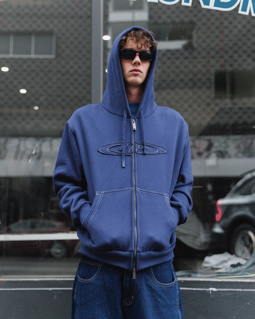 Optic Zip-Up Hood - Ink