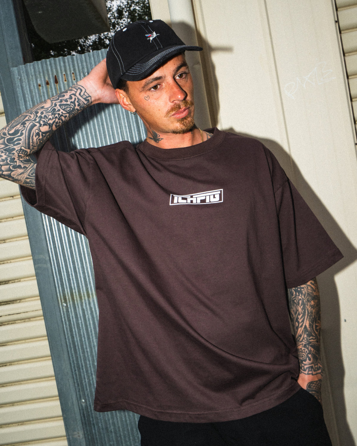 Strike Logo Tee - Espresso / White