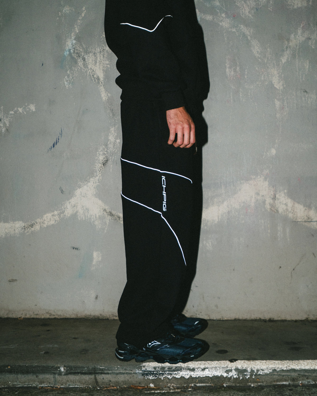 Sportsline Track Pants - Black Reflective