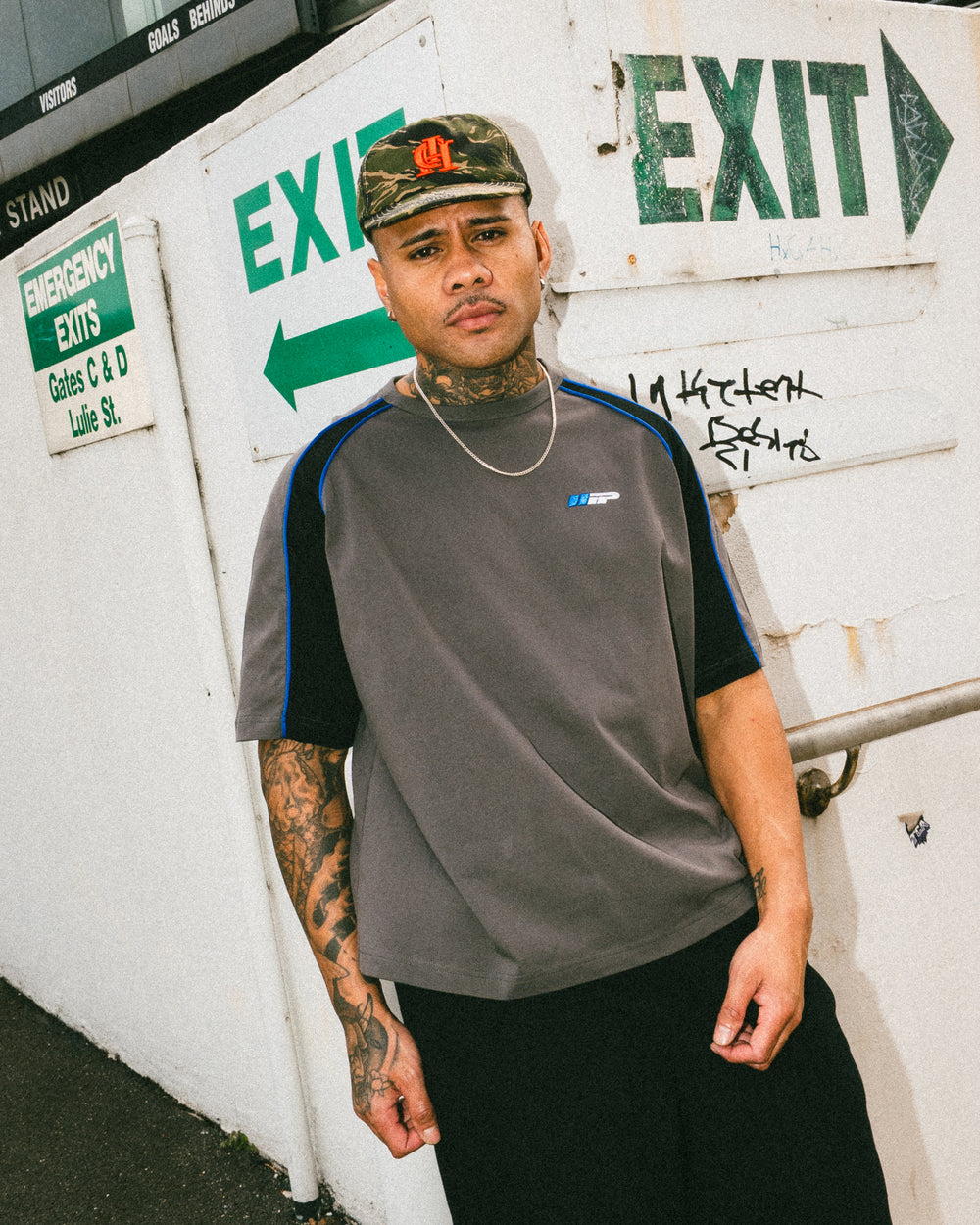 Sports Panel Tee - Vintage Marine