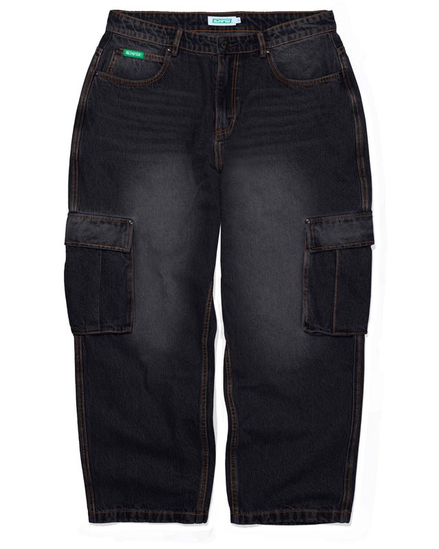 Warrior Cargo Jeans - Faded Black