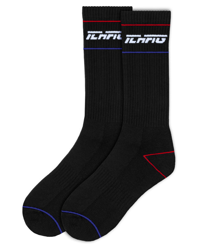 Strike Calf Socks - Black / Red / Blue