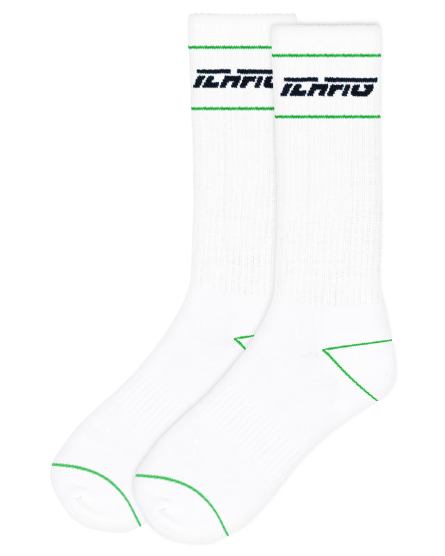 Strike Calf Socks - White / Green