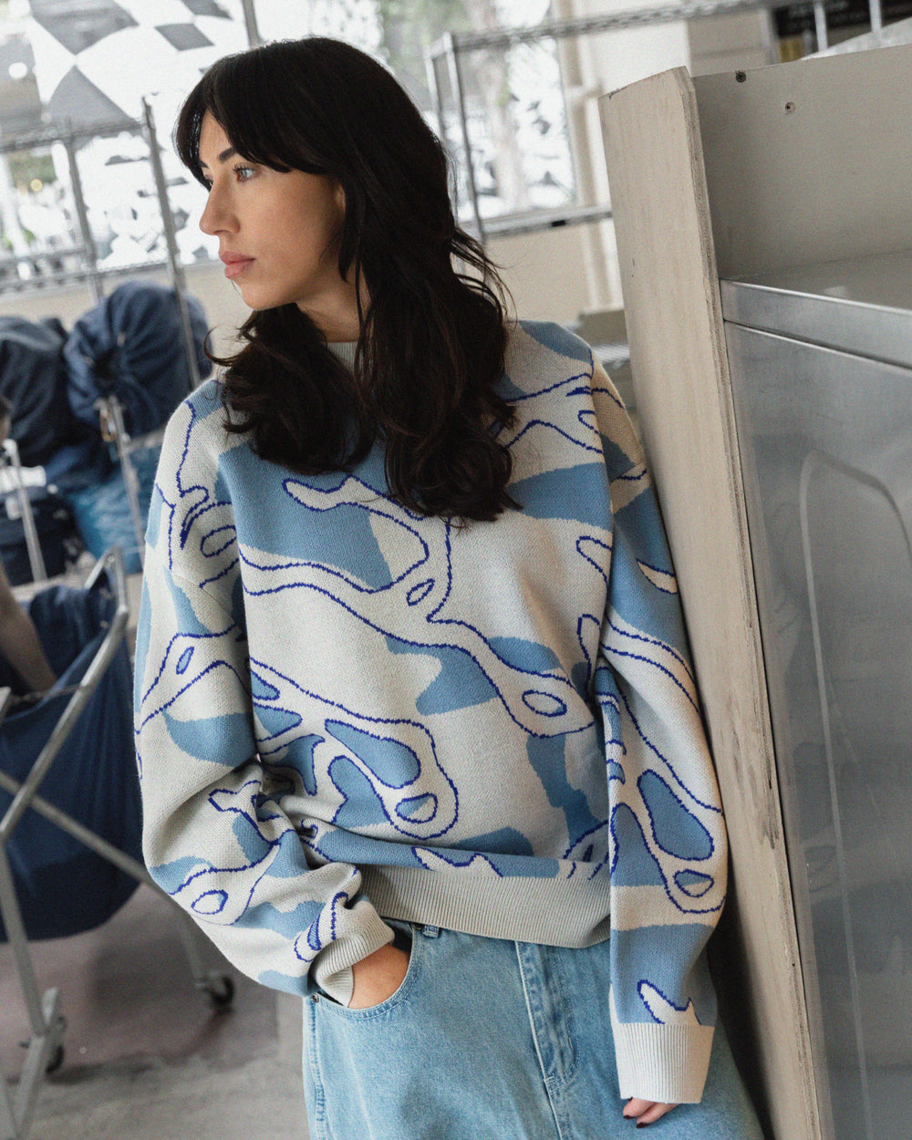 Breaker Knitted Crew - Marine