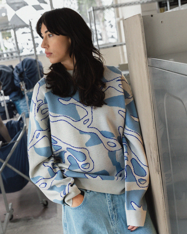 Breaker Knitted Crew - Marine