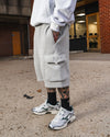 Fleece Cargo Shorts - Grey Marle