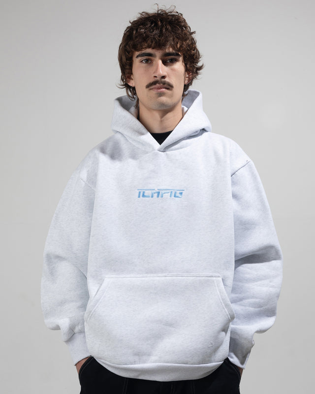 Strike Cordless Hood - White Marle / Sky Blue