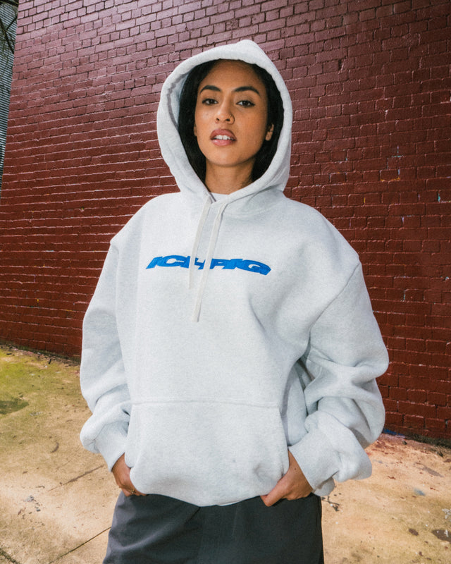 Motion Pullcord Hood - White Marle / Royal