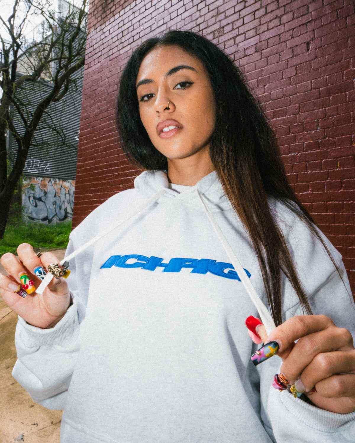 Motion Pullcord Hood - White Marle