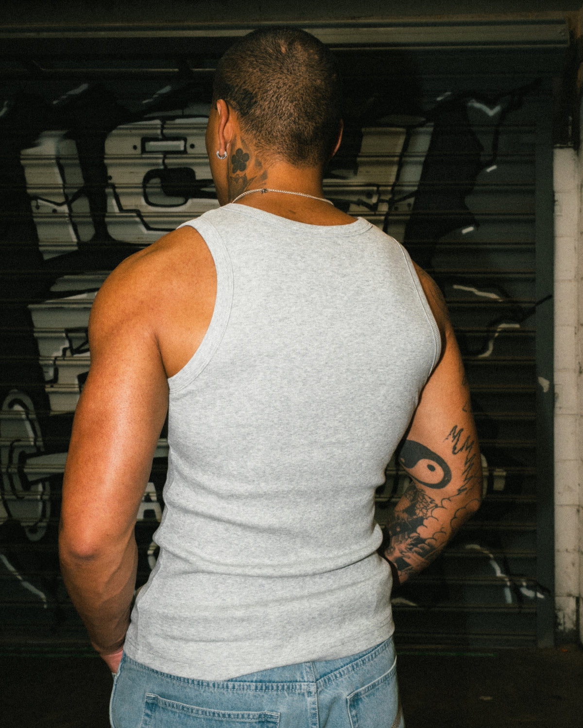 Pro Rib Singlet - Grey Marle