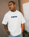 Sprinters Tee - White Marle / Navy