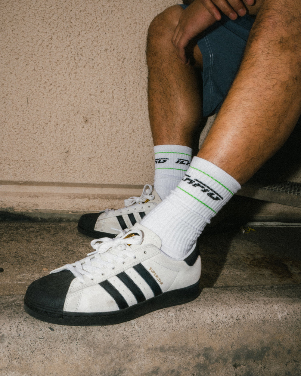 Strike Calf Socks - White / Green