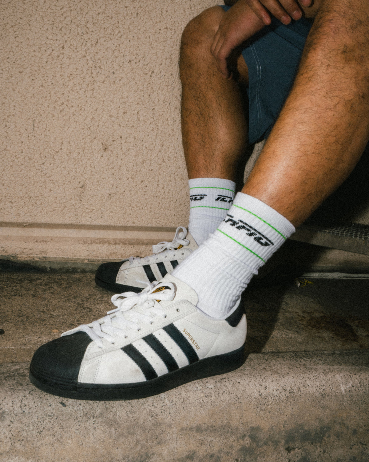 Strike Calf Socks - White / Green