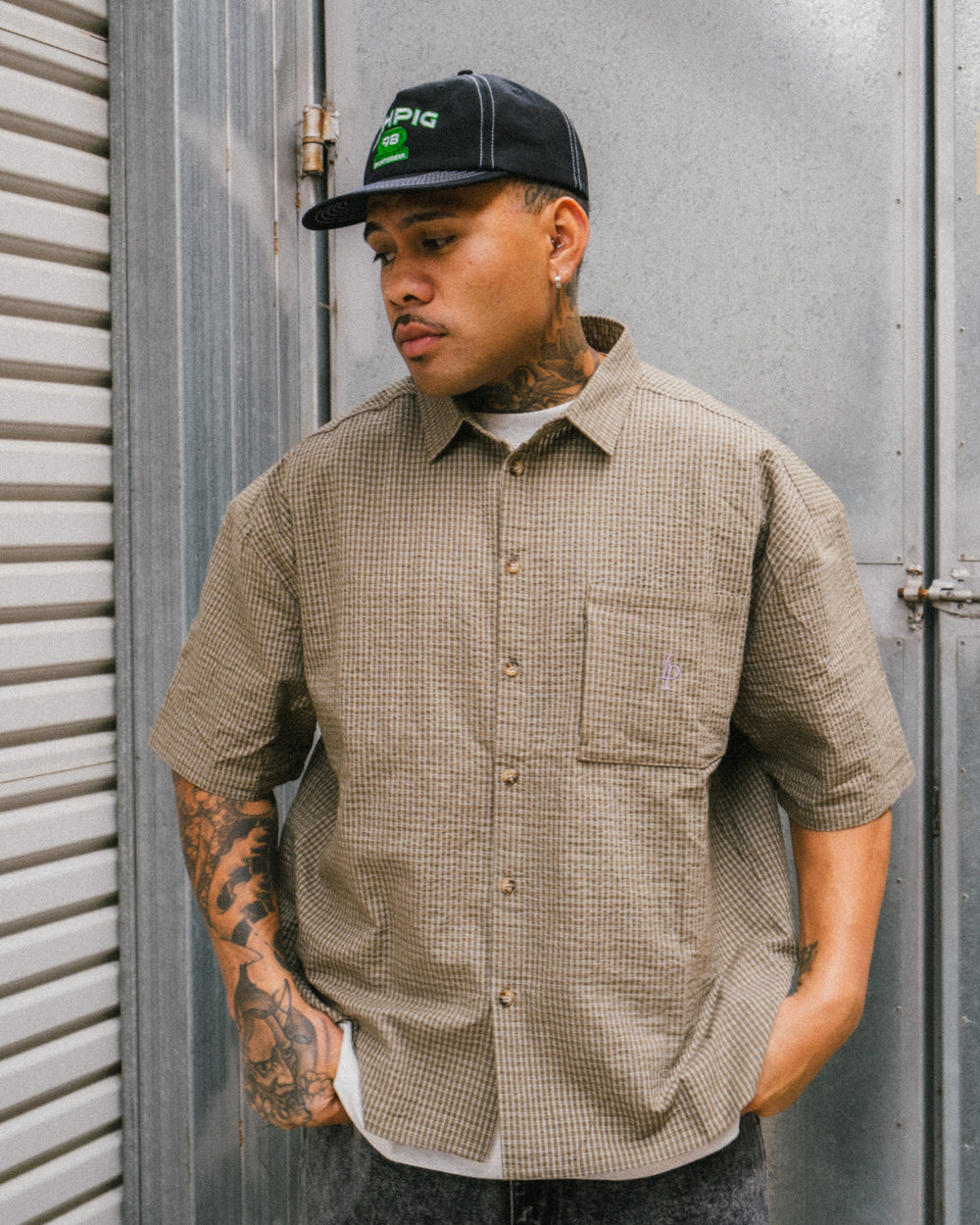 Heritage Plaid Shirt - Olive / White
