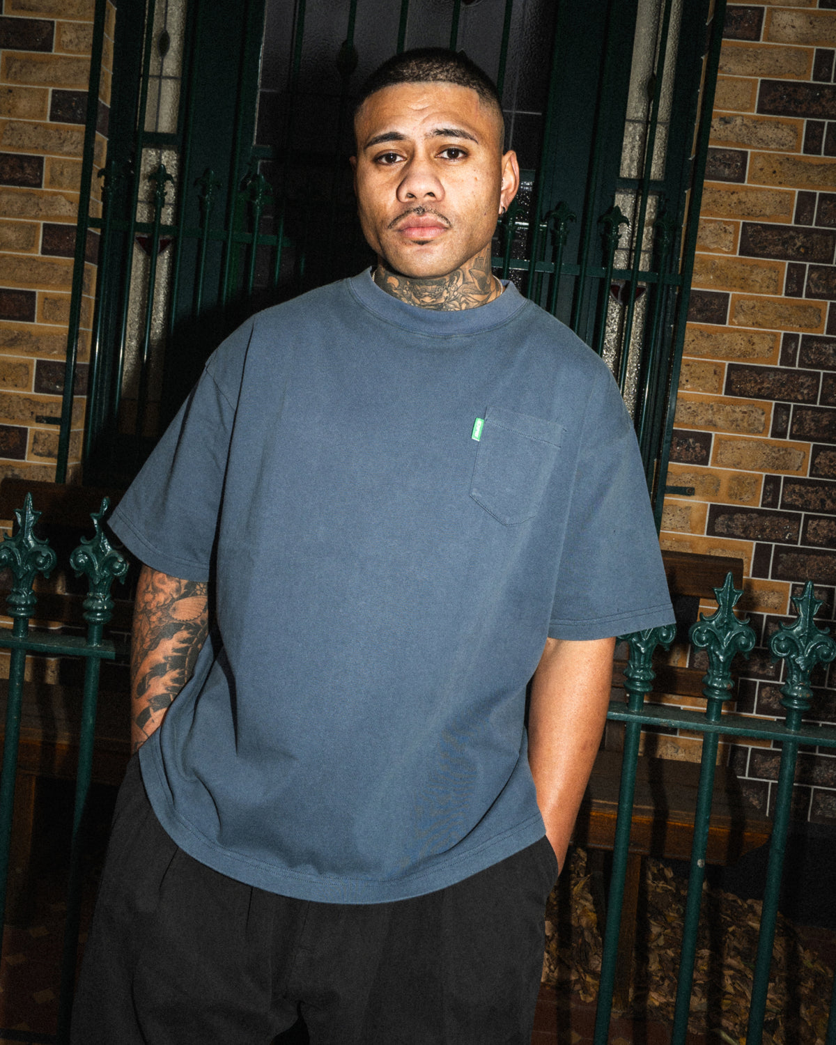 Heavyweight Pocket Tee - Steel