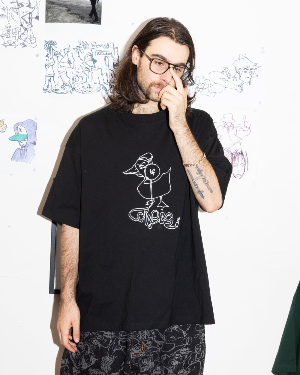 Sketchy Duck Tee - Black