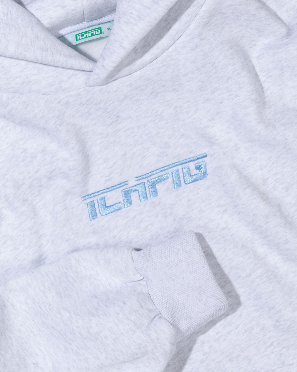 Strike Cordless Hood - White Marle / Sky Blue
